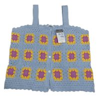 Nové - Modro-fialovo-oranžový pletený propínací top Primark