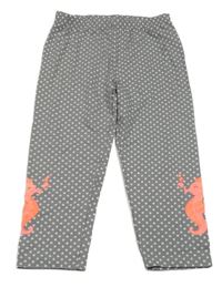 Šedé puntíkaté capri legíny s mořskými koníky Topolino