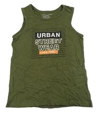 Khaki tílko s nápisem Primark