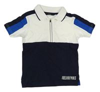 Bílo-tmavomodré polo tričko George