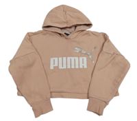 Světlerůžová crop mikina s kapucí Puma