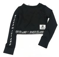 Černé sportovní crop triko River Island