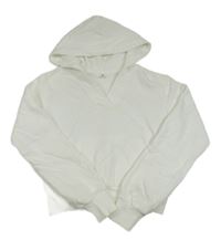 Bílá crop mikina s kapucí H&M