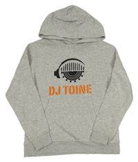 Šedá mikina s potiskem a kapucí H&M