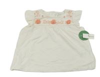 Nové - Bílá tunika s 3D květy C&A