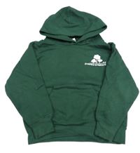 Smaragdová mikina se stromy a kapsou a kapucí Russell