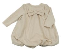 Pudrové pruhované třpytivé šaty s mašlí George