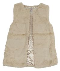 Světlebéžová kožešinová podšitá vesta Primark