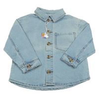 Nové - Světlemodrá riflová bunda s kapsou Sinsay