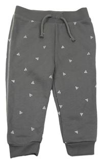 Tmavošedé vzorované tepláky Primark