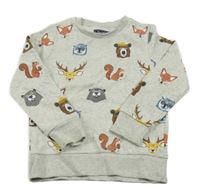 Šedá mikina se zvířátky C&A