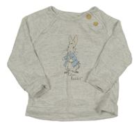 Světlešedá melírovaná úpletová mikina s králíkem - Peter Rabbit George