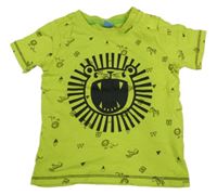 Zelené tričko s lvem a obrázky Dopodopo