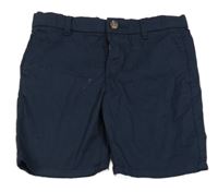 Tmavomodré plátěné chino kraťasy H&M