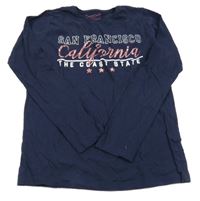 Tmavomodré triko s nápisem Primark