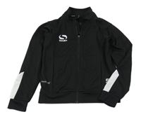 Černo-bílá sportovní funkční propínací mikina s logem Sondico