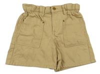 Béžové riflové paper bag kraťasy