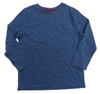 Modro-tmavomodré melírované triko s kapsou F&F