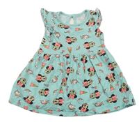 Tyrkysové bavlněné šaty s Minnií zn. Disney