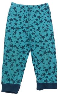 Tyrkysové hvězdičkované pyžamové kalhoty 