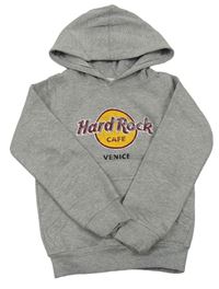 Šedá melírovaná mikina s kapucí Hard Rock Cafe
