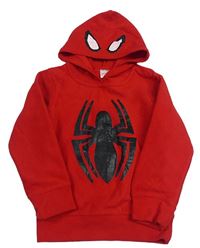 Červená fleecová mikina s kapucí - Spider-manem Marvel