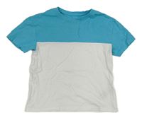 Bílo-tyrkysové tričko Primark