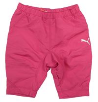 Růžové šusťákové kalhoty s logem Puma