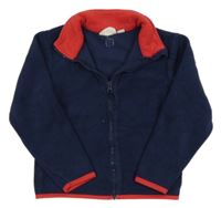 Tmavomodro-červená fleecová funkční propínací mikina Mountain Warehouse