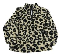 Béžovo-černá vzorovaná huňatá podšitá bunda Matalan