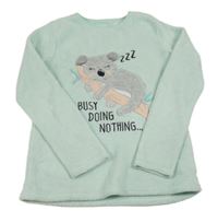 Světlezelená chlupatá mikina s koalou Primark