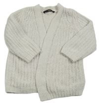 Bílý žinylkový svetrový cardigán George 