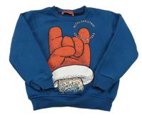 Tmavomodrá vánoční mikina s potiskem 