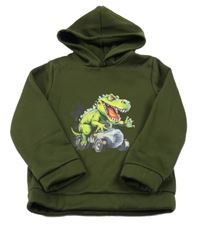 Khaki mikina s krokodýlem a kapucí 