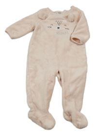 Světlerůžový chlupatý overal se zvířátkem Ergee