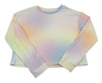 Barevný batikovaný žebrovaný crop svetr Primark