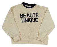 Smetanová mikina s nápisem Zara 