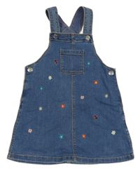 Modré riflové šaty s kytičkami H&M