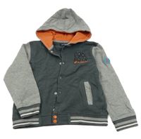 Šedo-tmavošedá baseballová mikina s kapucí Blue Seven 