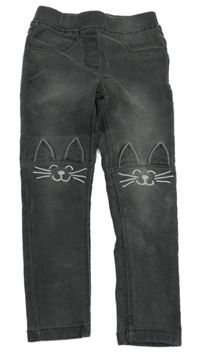 Šedé džegíny s kočkami Pocopiano