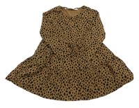 Béžovo-černé vzorované bavlněné šaty H&M