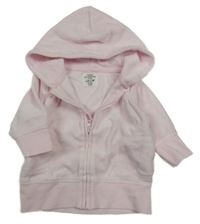 Světlerůžová sametová propínací mikina s kapucí H&M