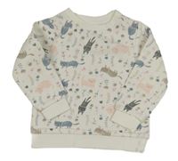 Bílá mikina s kočkami Dopodopo