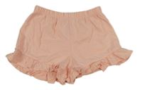 Růžové bavlněné kraťasy s volánky Next 