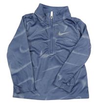 Modrá vzorovaná sportovní funkční mikina Nike