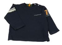 Tmavomodrá žebrovaná mikina s nápisy Timberland