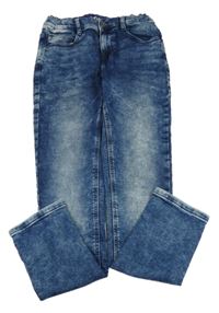 Tmavomodré plísňové teplákové slim rifle S. Oliver 