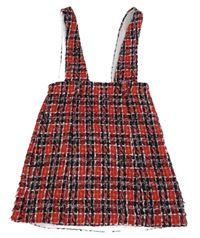 Červeno-černo-bílá kostkovaná laclová sukně River Island