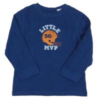 Tmavomodré vzorované triko s helmou a nápisem GAP