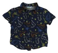 Tmavomodrá košile s dinosaury Primark